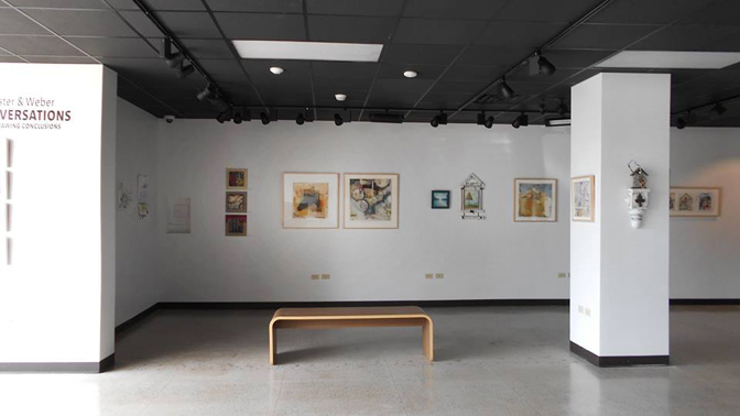 View of Studio Conversations at the University of St. Francis Gallery, Joliet, Illinois, 2015