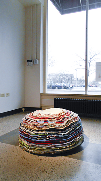 Rita Grendze, "Mamama", fabric, steel, and twine,  University of St. Francis Gallery, Joliet, IL, 2016 